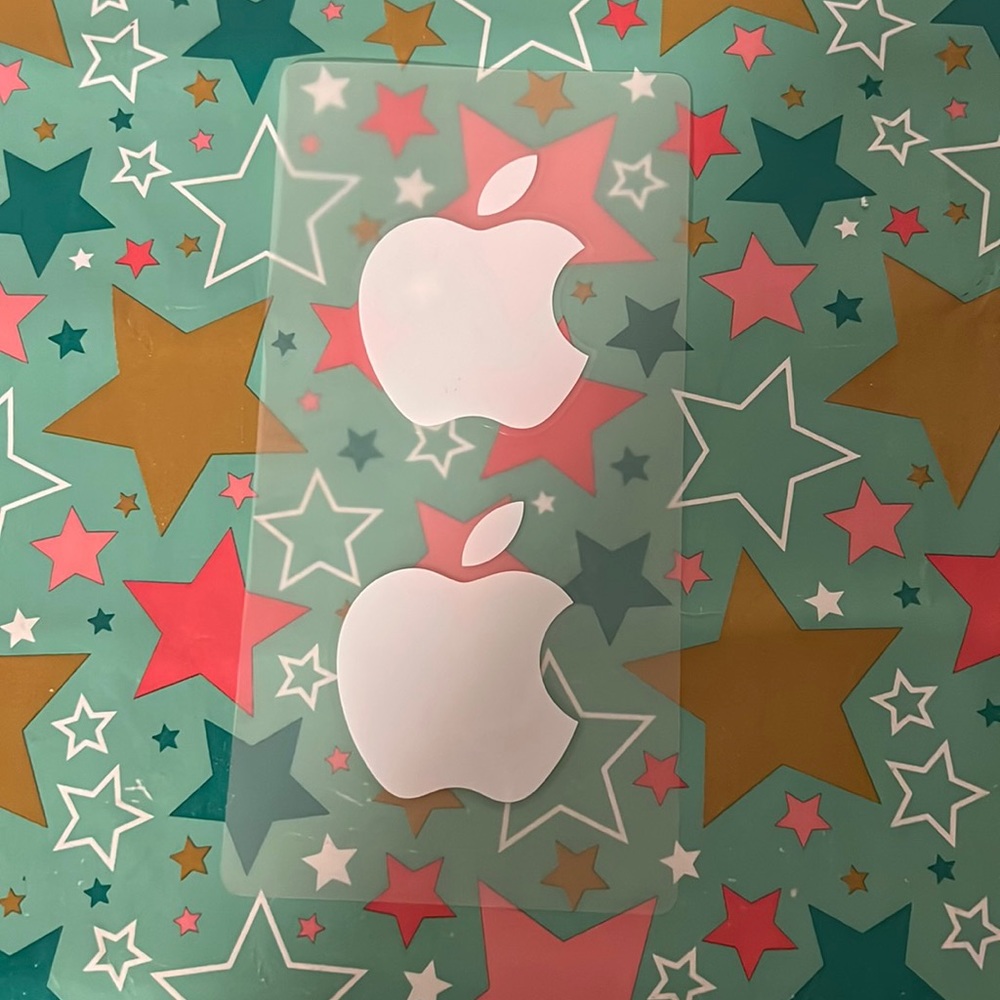 NWOT | 2 Apple Stickers | White